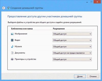  Настройки доступа при настройках DLNA сервера