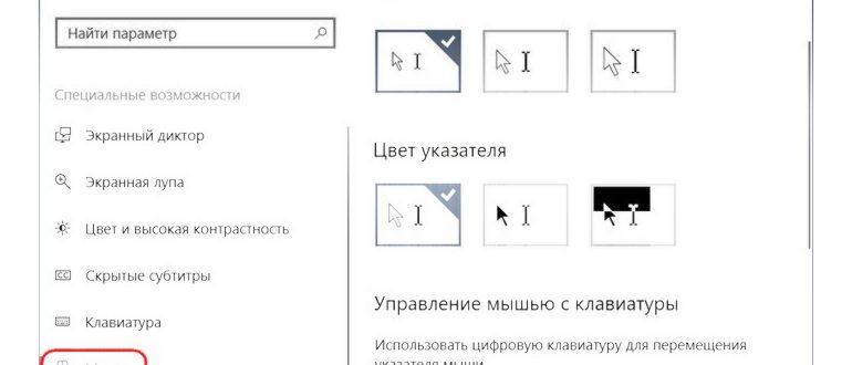 Рис. 4. Включение режима «для левшей