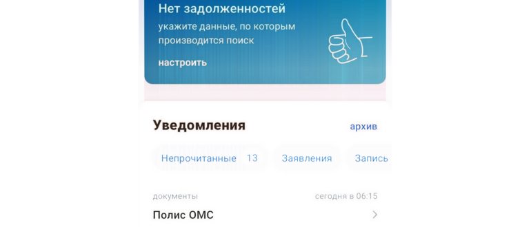 После авторизации в приложении выбрать раздел