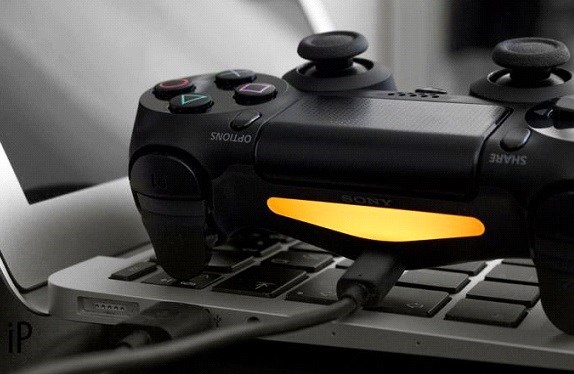 На фото изображено подключение геймпада ps4 к ПК через Bluetooth.