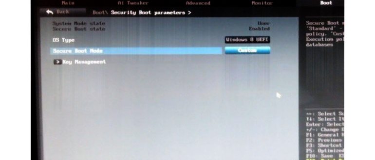 Secure Boot - как выключить безопасную