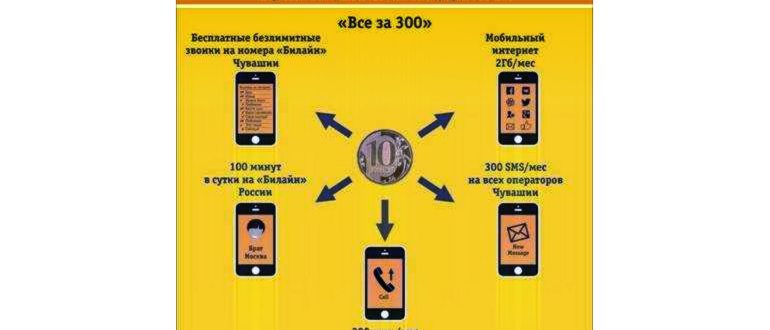 Визуальное сравнение цен на тарифе все за 300 с