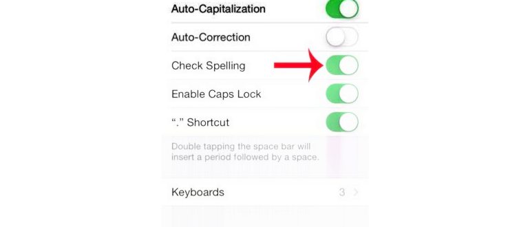 Как включить проверку орфографии в iOS 7 на