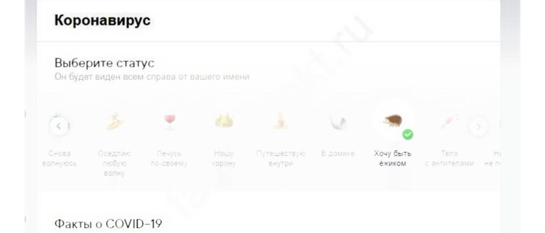 как поставить статус в