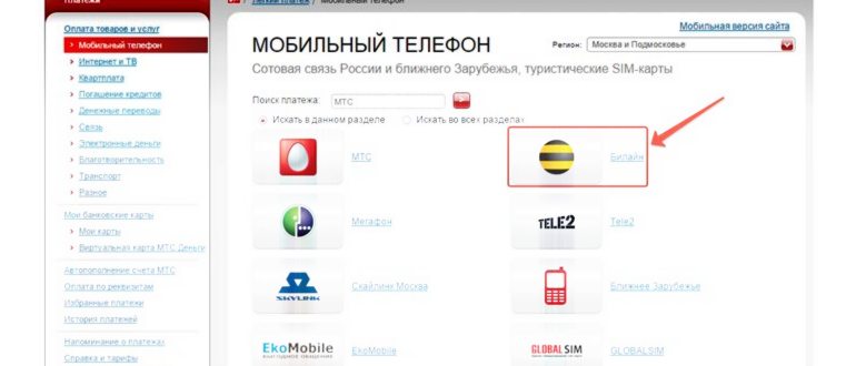 Как пополнить баланс телефона через