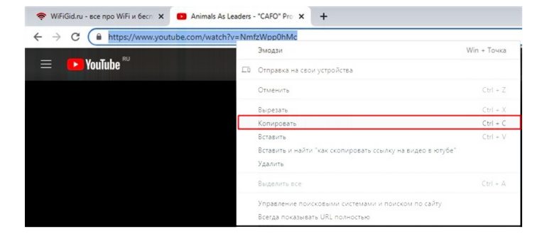 Копирование ссылки в ВК с