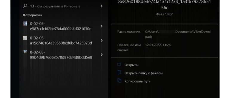 Форма поиска файла в