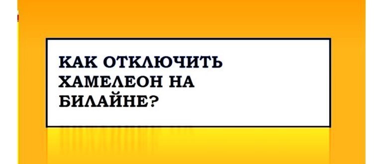 Услуга хамелеон на билайне что
