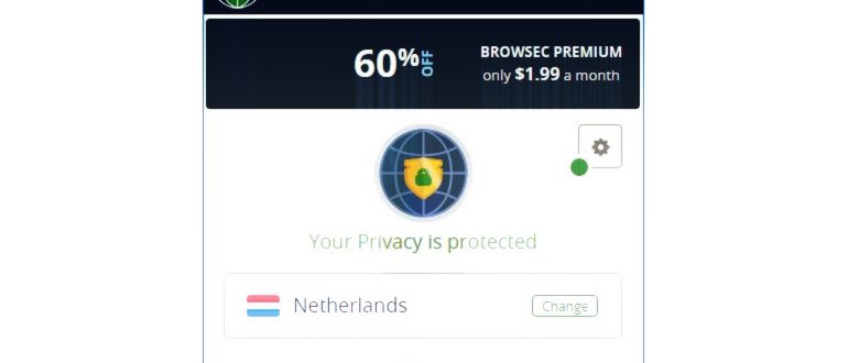 Интерфейс Browsec