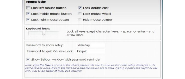 Окно Kid Key