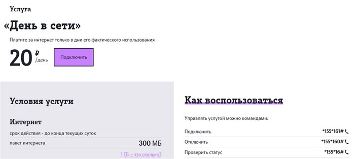 день в сети теле2
