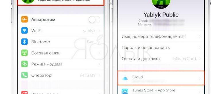 Резервная копия в iCloud, синхронизация с iCloud и
