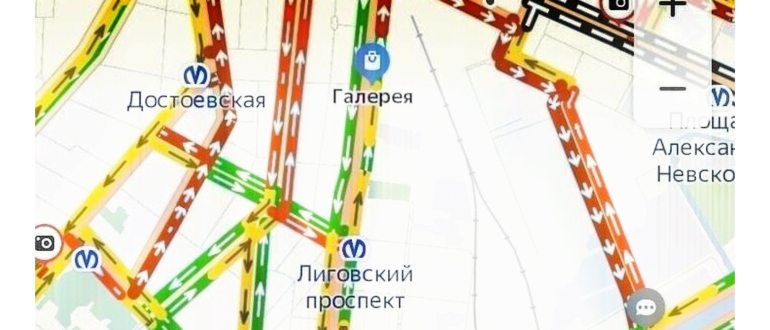 Изображение заторов на дорогах в Яндекс