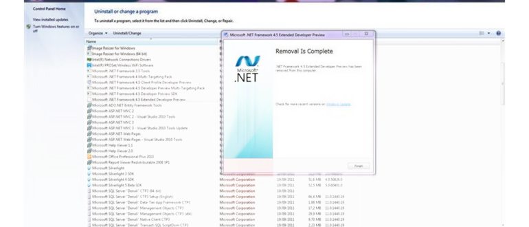 Удаление NET