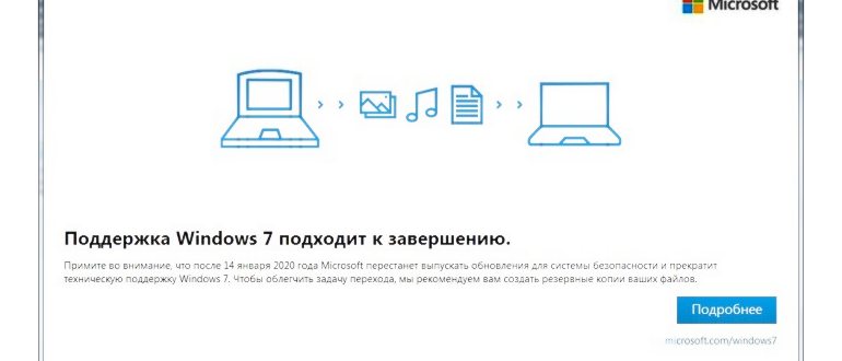 Поддержка windows 7 подходит к