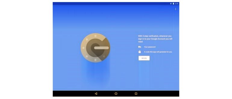 Google Authenticator 6.0. Скриншот